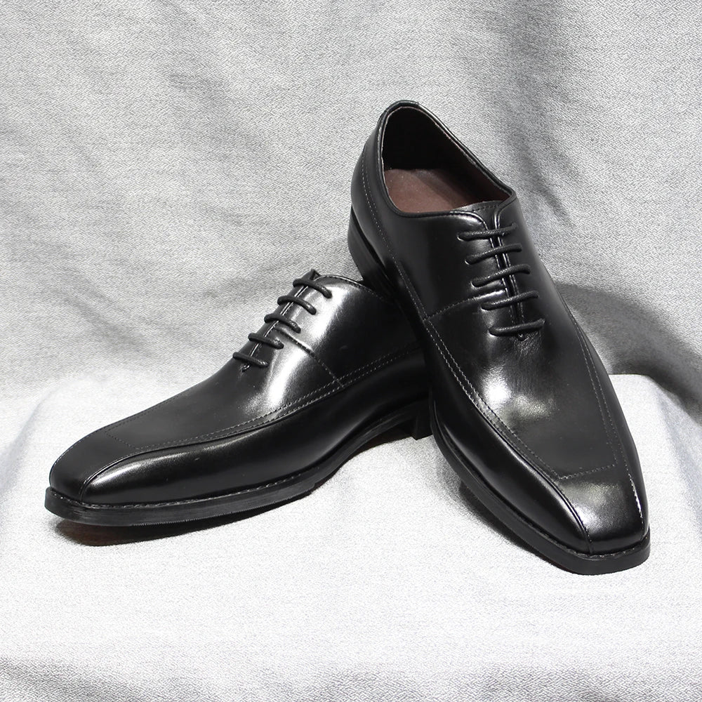 Classic Men's Oxford Dress Shoes Genuine Leather Lace-Up Point Toe Career Office Suit Formal Shoe for Men Wedding Party Oxfords