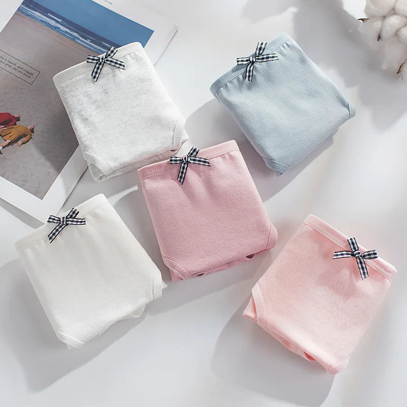 10-Piece Girls Panties Cotton Solid Fashion Adolescent Children Underwear Schoolgirl Knickers Breathable Teenager Girls Briefs