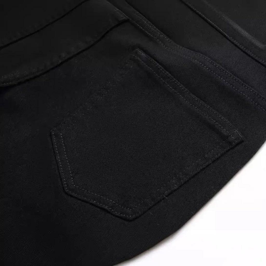 Jeans Boy denim pants Children Straight Pants Washed Distressed Mid Waist Pockets Ankle Length Trousers Big Kids Streetwear 2025