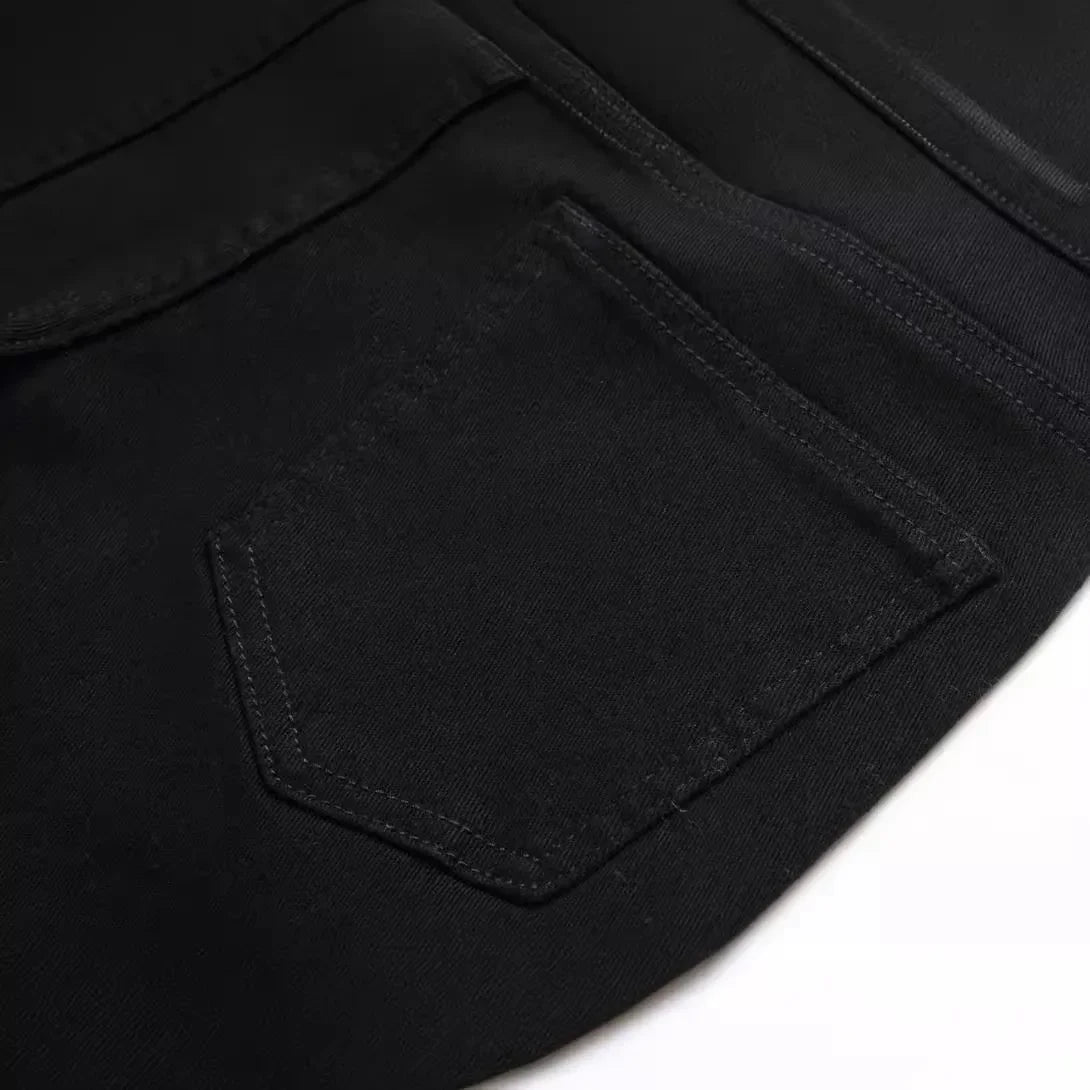 Jeans Boy denim pants Children Straight Pants Washed Distressed Mid Waist Pockets Ankle Length Trousers Big Kids Streetwear 2025
