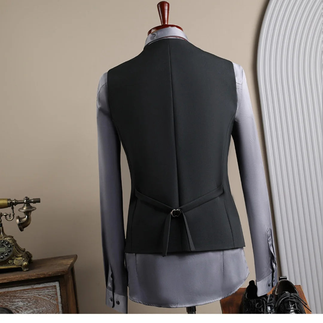Men's Suits Complete Men's Suits 3‑Piece Outfit Set Elegant Wrinkle‑Resistant Well‑Tailored For Wedding Business Meetings