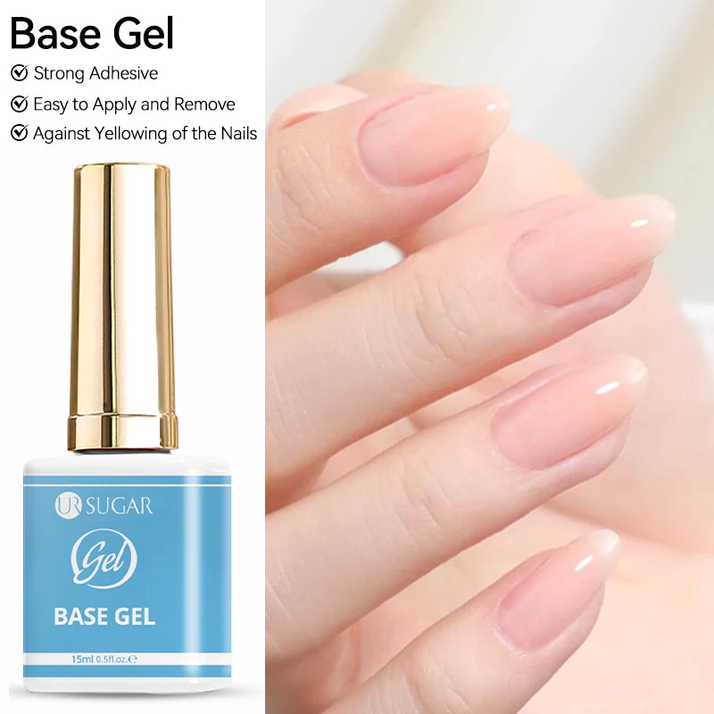 UR SUGAR 1/2Pcs Clear Fiber Rubber Base Gel Manicure Broken Nail Repaired Construction Fiberglass Semi Permanent Soak Off UV Gel