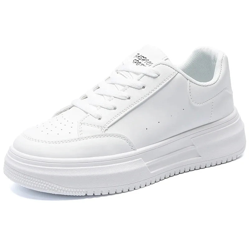 Men's Sneakers Outdoor Casual Shoes Fashion Lace-up Flat Running Shoes Low Top Breathable Tennis Shoe White Platform Men's Shoes