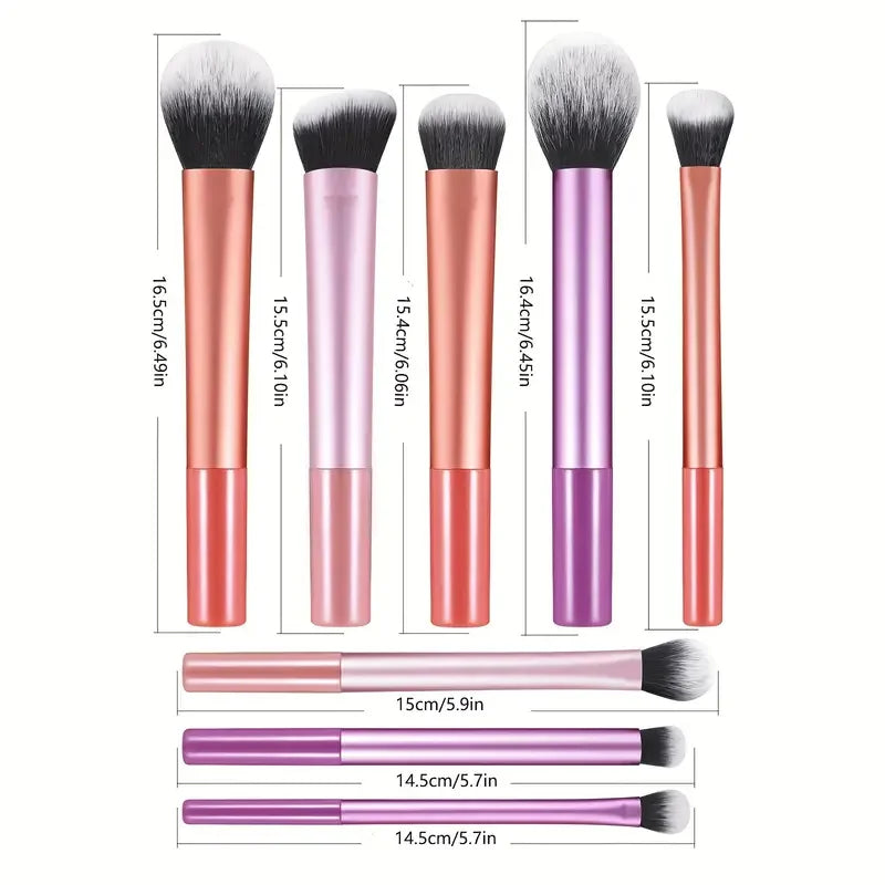 👉 Premium Make-up Pinsel-Set (8-teilig) – Roségold