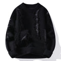 2026 Winter Fashion worn‑out design Sweater Men Casual Knit Pullovers Mens Thick Warm Loose Knitted Sweaters Streetwear Man