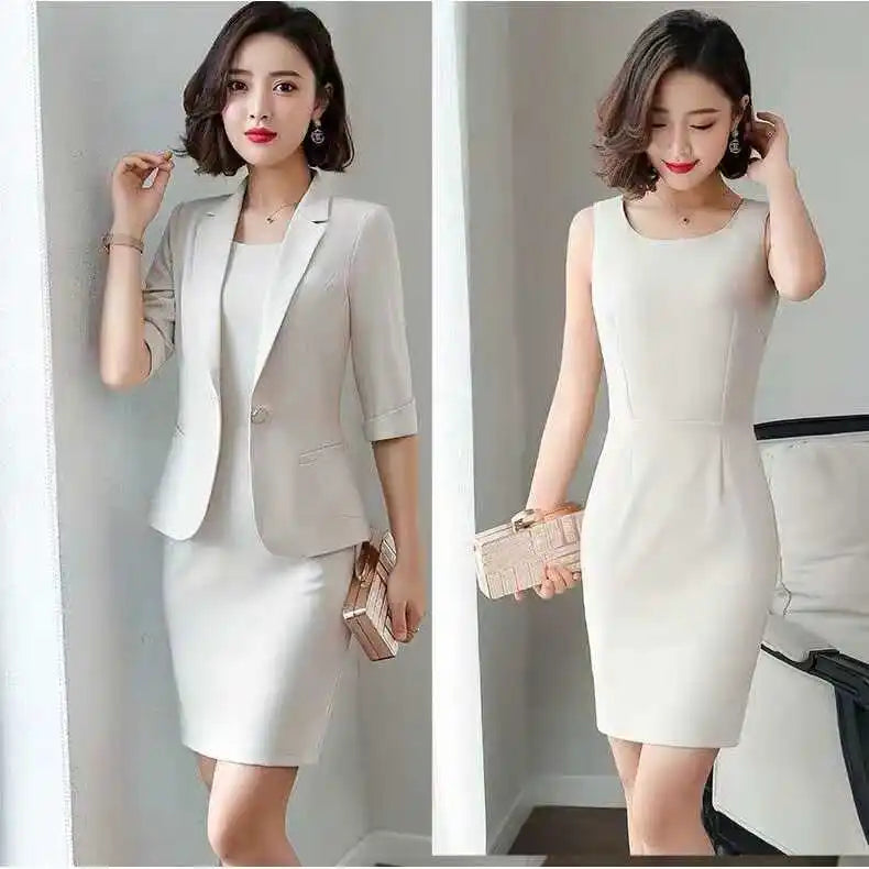 plus Size Women's Professional Suit Spring Autumn Two-Piece Set Slim Fit Fashionable Workwear Dress High Waist Pant Suit