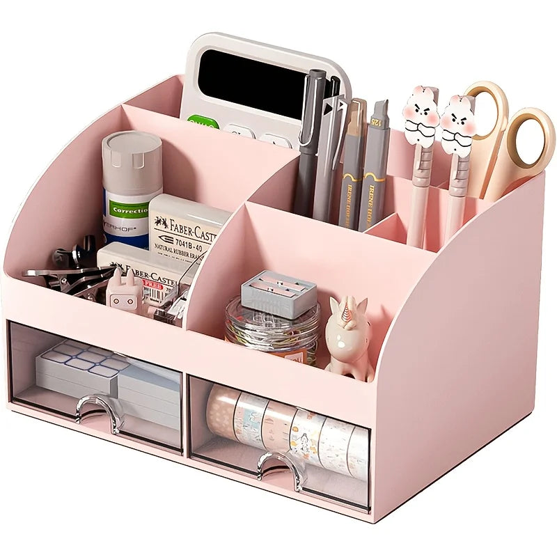 Schreibtisch-Organizer mit 6 Fächern & 2 Schubladen