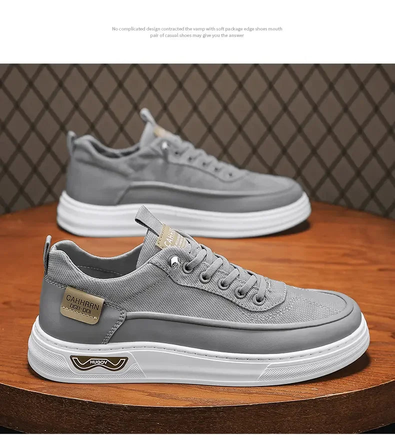 Classic Men Skate Sneakers Wear Resistant Outsole Light Soft Upper Daily Street Walking Casual Flat Footwear For Young AdultMale