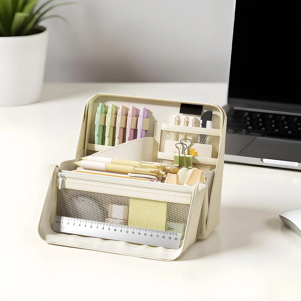 Large Pencil Case Aesthetic Waterproof Storage Organizer Standing Pencil Case Pen Holder for Stationery Supplies Home College
