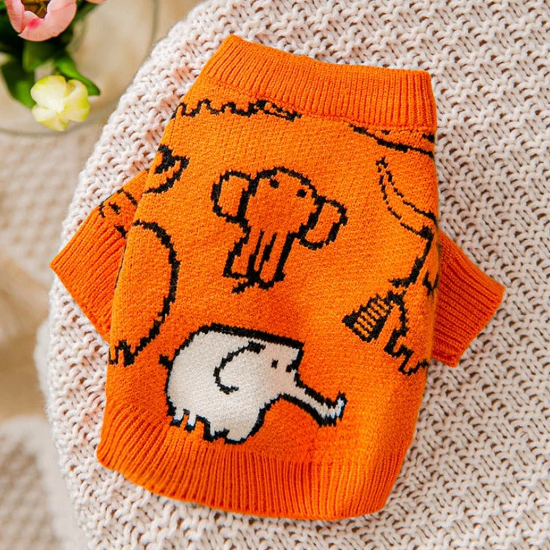 Winter Dog Sweater for Small Dogs Cute Animal Dog Knitted Pullovers Soft Warm Puppy Clothes Fashion Cat Sweater Pet Dog Supplies