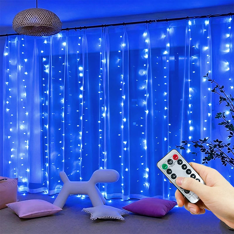 Weihnachtslichtervorhang – USB-betrieben mit 8 Lichtmodi
