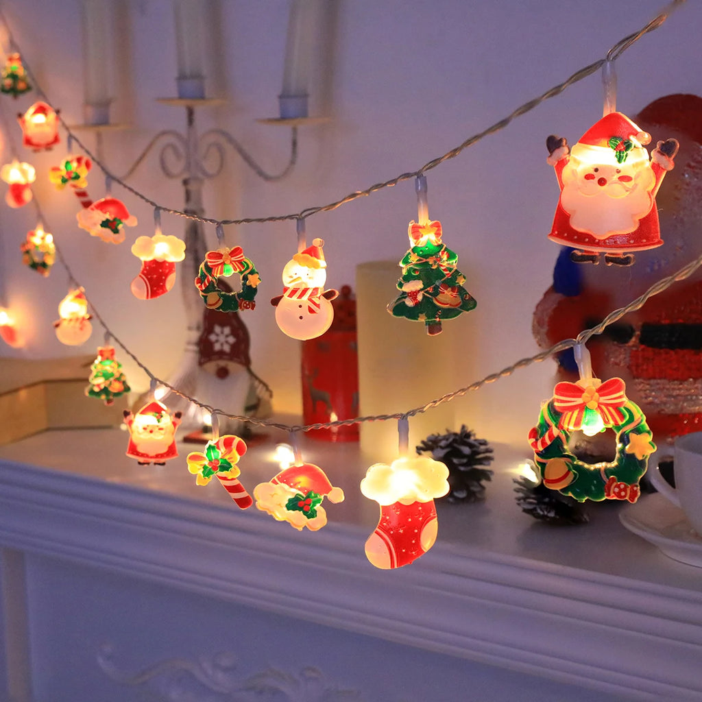 Weihnachtslichterkette mit festlichen Motiven