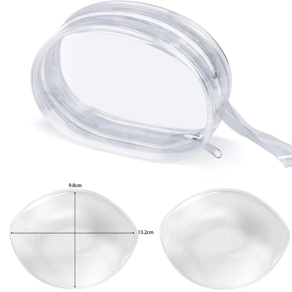 Reusable Silicone Bra Inserts Push Up Breast Pads Clear Gel Invisible Bra Padding Bust Enhancer For Bikini Swimsuit