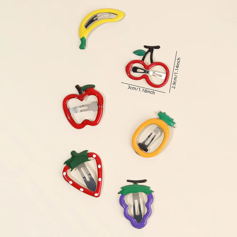 10Pcs/set Hot Cute Girls Hair Accessories Fruit BB Hair Clips Side Strawberry Hairpin Children Daily Styling Boutique Headwear