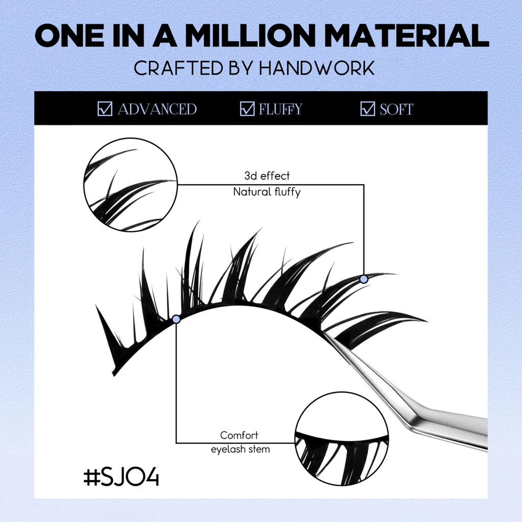 Lasvirey Cat Eye Lashes Manga Lashes Styles 3D Faux Mink Lashes Soft Cross Wispy Natural Winged End Eye Elongated Eyelash Makeup