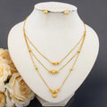 Stainless Steel Multi Strand Necklace Earring Sets Jewelry Round Bead Stud Earrings Necklace Women Party Jewelry Set Accessories