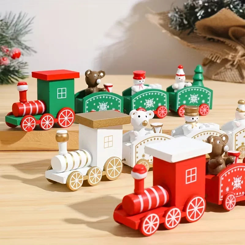 Mini-Weihnachtszug aus Holz – Süße Tischdekoration für Zuhause