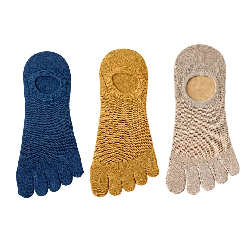 3 Pairs/lot Men's Socks Breathable Sweat Novelty Toe Socks Fashion Casual Breathable Finger Boat Sock High Quality Sox for Male