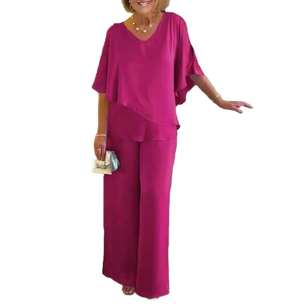 Women's Casual 2-piece Set Suit Spring Fall New High Waist Top And Pants Set Loose O-neck Blouses Suit Women Clothes Lounge Suit