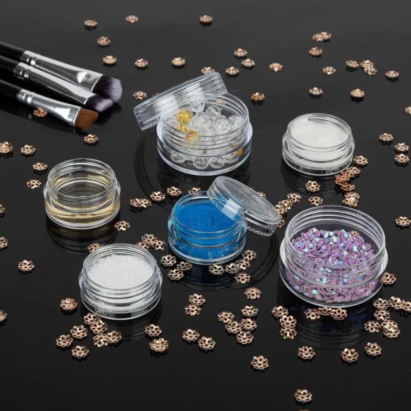 Clear Plastic Containers with Lids Portable Travel Empty Bottles Makeup Cosmetic Container Face Cream Lotion Storage Jars Box