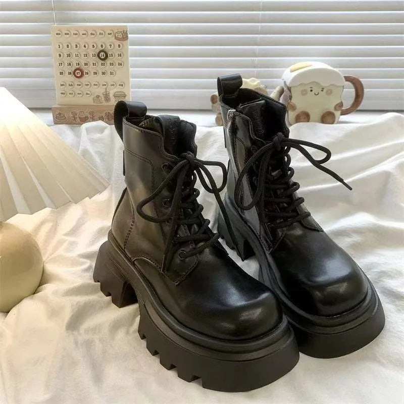 Women's Boots 2026 New Autumn/Winter Trendy Handsome and Versatile Thick Bottom British Style Short Boots for Women