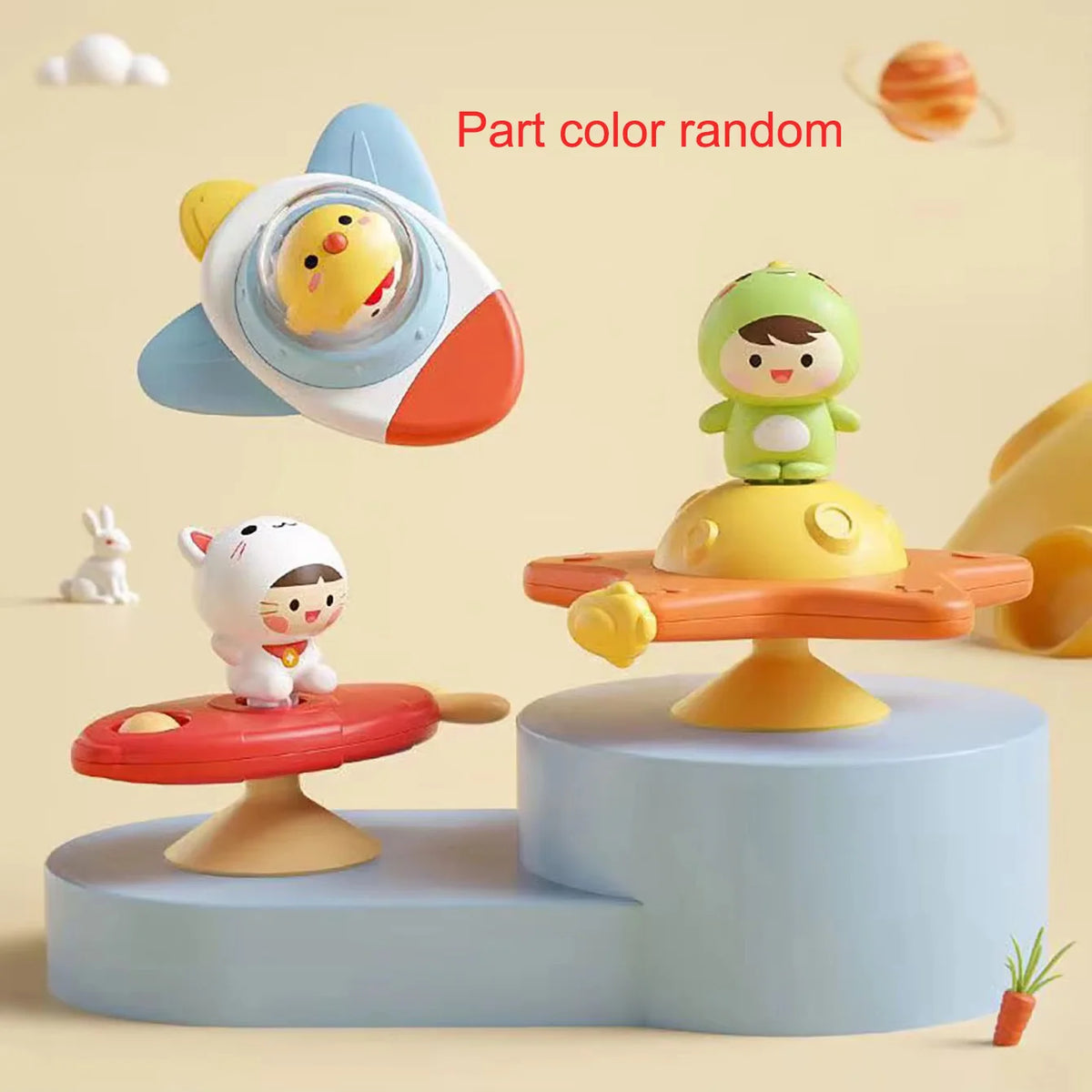Baby-Beruhigungsspielzeug Cartoon-Flugzeug Beruhigungs-Baby-Artikel Baby-Bade-Spaß Sauger-Drehspielzeug Frühkindliche Bildung Tischspiele