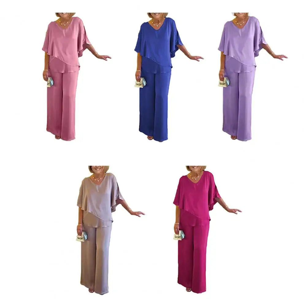 Women's Casual 2-piece Set Suit Spring Fall New High Waist Top And Pants Set Loose O-neck Blouses Suit Women Clothes Lounge Suit