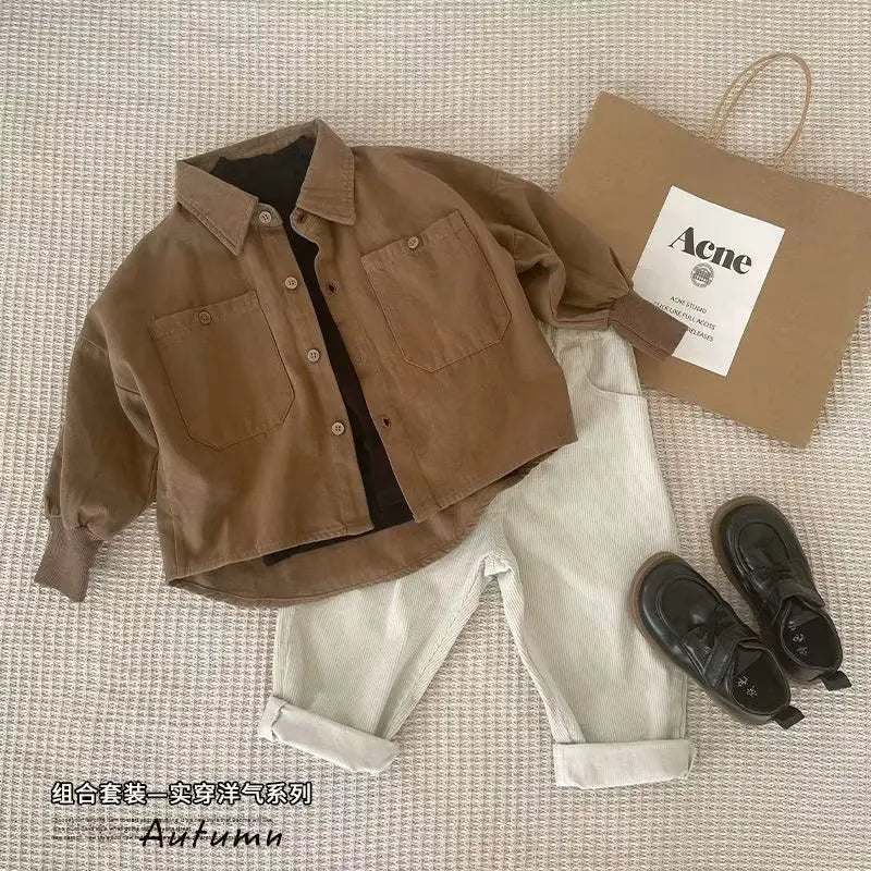 Spring Autumn Baby Clothes Suit Boys Outfit Sets Baby Boys Shirts+ Pants SetsChildren's Set 2 to 6 years