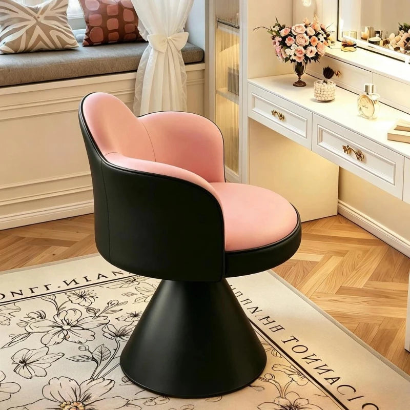Pink Black Vanity Stool Make Up Dining Beauty Design Vanity Stool Cute Wooden Silla Tocador Maquillaje Girls Bedroom Furniture