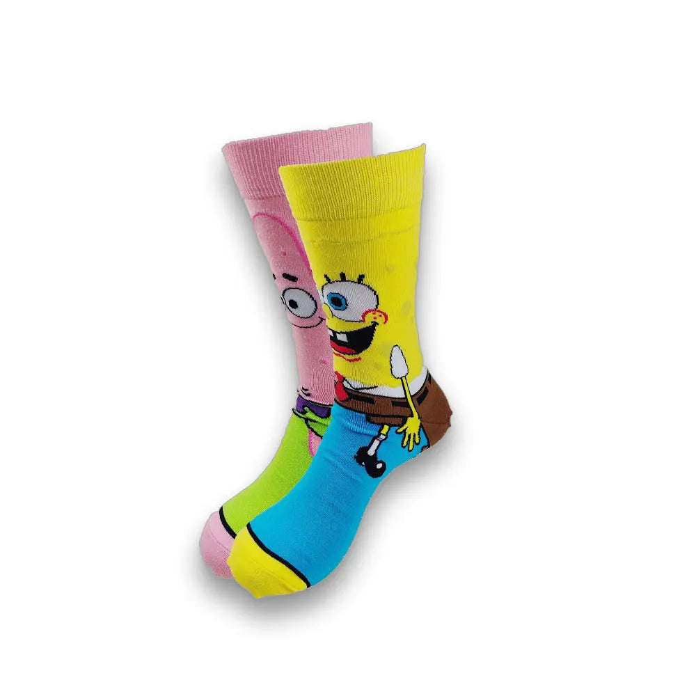 Wholesale and retail all kinds of fashion cartoon men's socks in spring and autumn wear warm and comfortable socks.