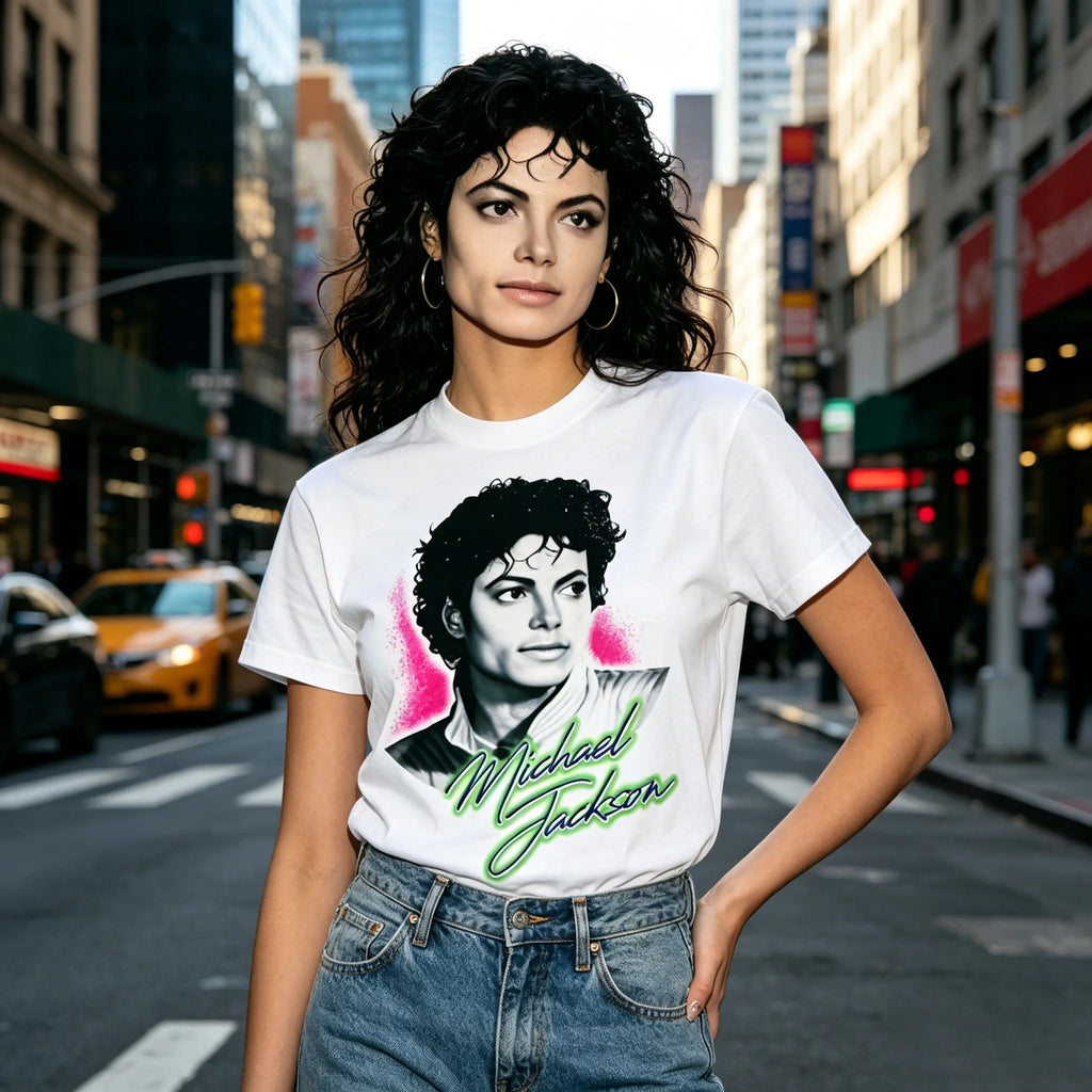 Kids Michael Jackson T-Shirt - Multiple Sizes Available Streetwear Casual Top with Innocent Portrait Design for Boys And Girls