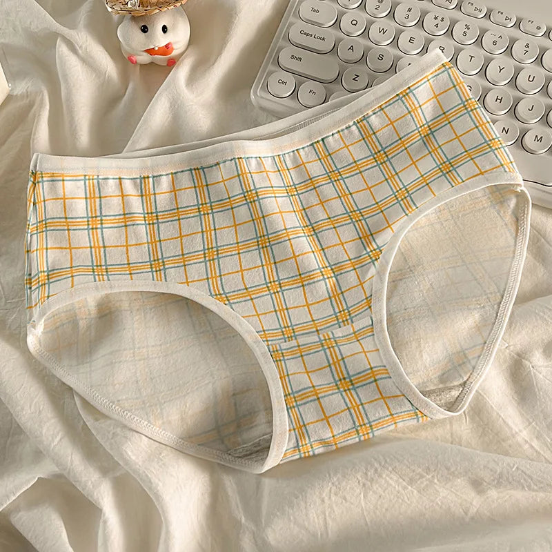 3pcs Cotton Girls Panties Adolescent Mid Waist Underwears Babys Fashion Briefs Breathable Pantys Students Cartoon Print Lingerie