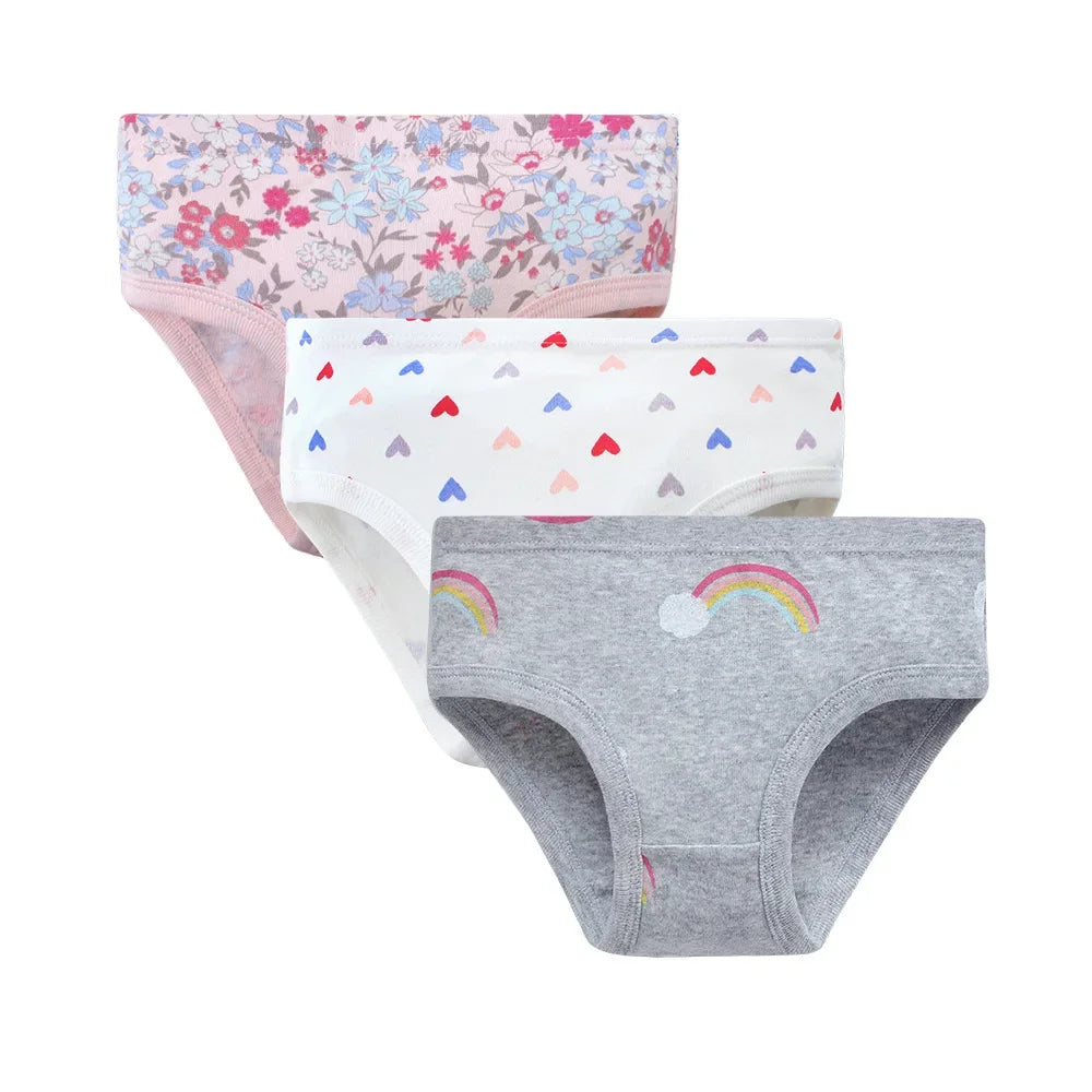 Baby Girls Panties 3pcs Per Pack Cotton Student Kids Cute Underwear Teen Panties Young Puberty Girls Underpant