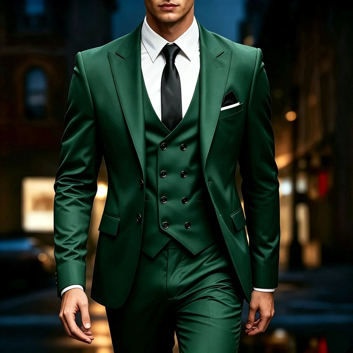 Men's 3‑Piece Suit | Wedding Business Formal Blazer & Trousers for Prom, Banquet & Official Occasions