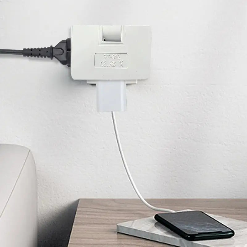 3 Way Flat Wall Outlet Extender Portable 180-Degree Rotating Wall Outlet Extender Electrical Adapters Plug Adapter Fire