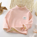 Kids Long-Sleeve T-Shirt Kids Spring Autumn Boys Girls Autumn Outfit T-Shirt Round Neck Basic Top Striped Long-Sleeve T-Shirt