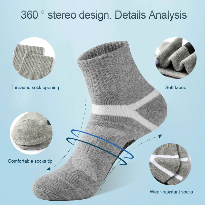 High Quality 5 Pairs Lot Men Cotton Socks Black Sports Socks Casual Run Summer Socks Men Breathable Male Sock Sokken Size38-45