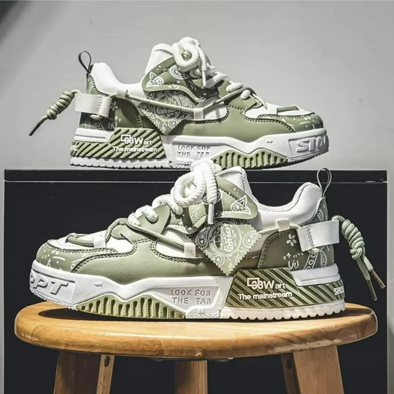 Men Sneakers Outdoor Casual Shoes Fashion Spring Breathable Vulcanized Shoes Comfortable Walking Shoe Platform Lace Up Men Shoes