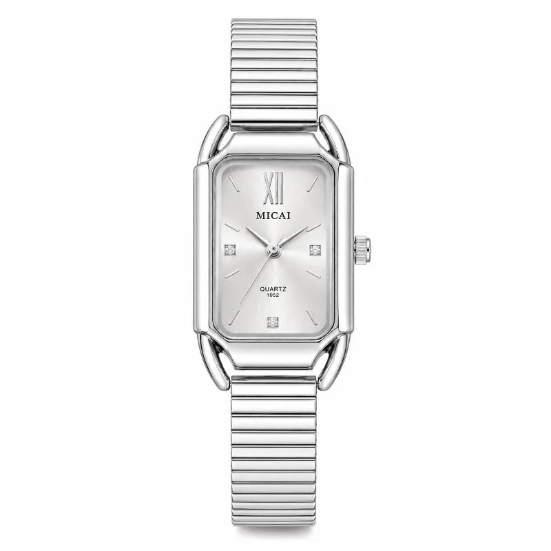 Minimalist Women's Wristwatch Luxury Diamond Dial Steel Band Quartz Wristwatches for Woman Fashion Elegant Ladies Clock Gift