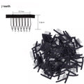 Wig Comb Clips 4-7Teeth Hair Extension Clips Stainless Steel Wig Clips Combs Snap Clips With Rubber For Hair Extension