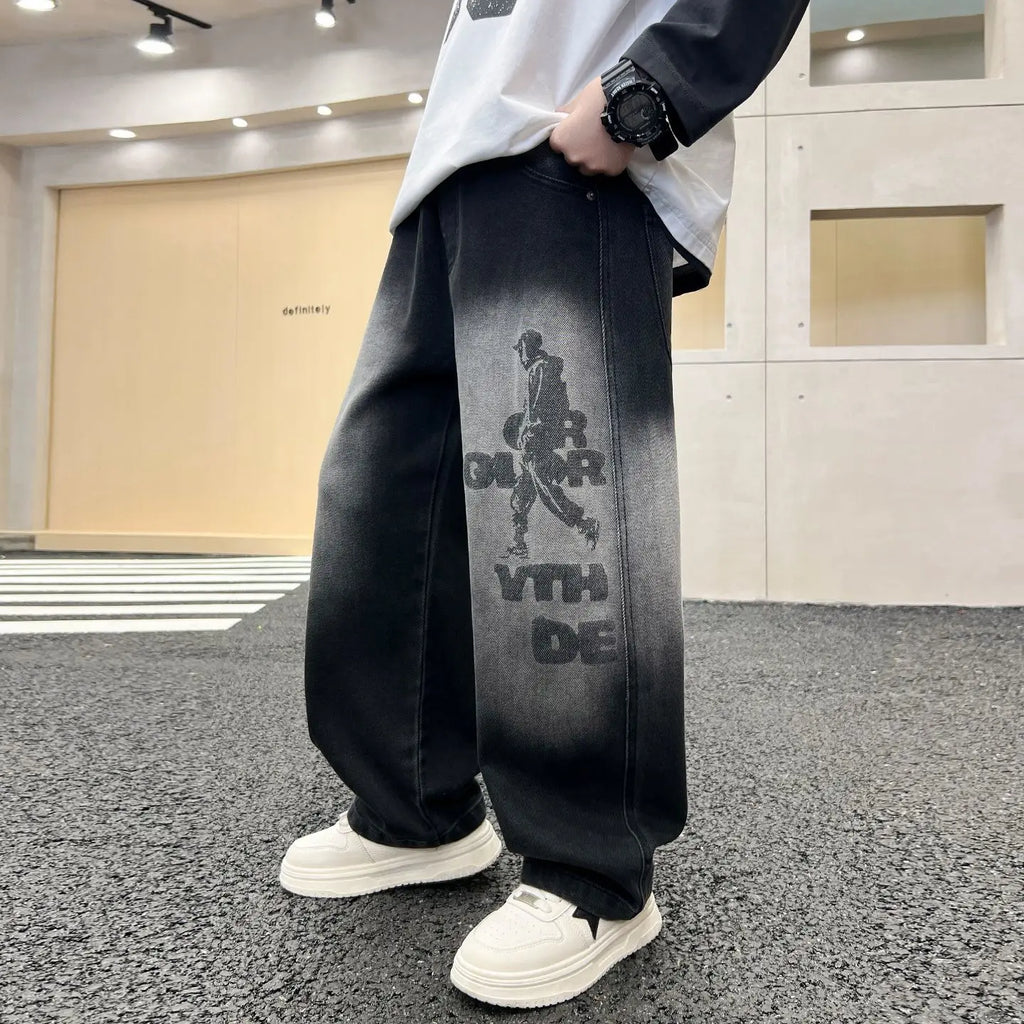 Boys' jeans, handsome and versatile, children's pants, casual boys' pants, street style fashion, spring and autumn seasons
