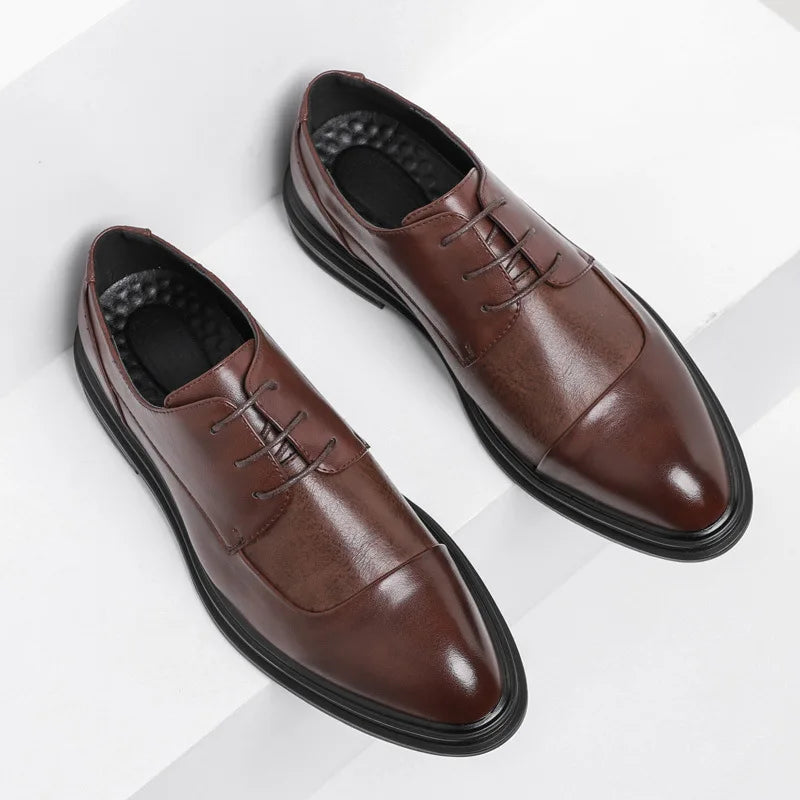 Handmade Mens Oxford Shoes Grey Leather Brogue Men's Dress Shoes Classic Business Formal Shoes for Man Wedding Zapatillas Hombre