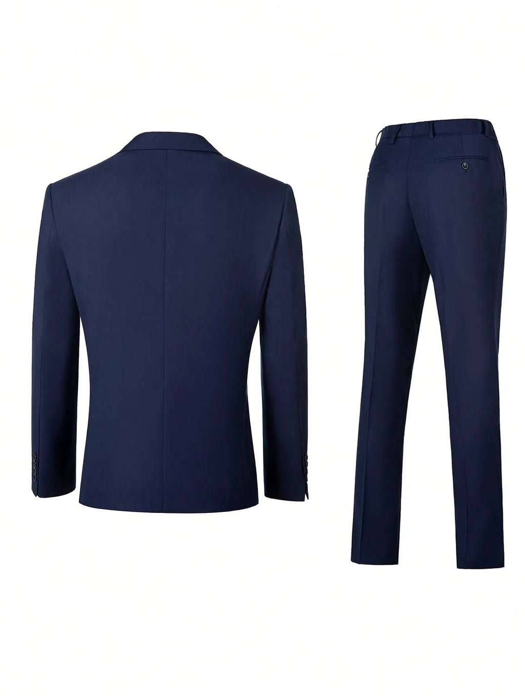 Herrenanzug, 3-teiliges Anzugset für Herren, elegant, unifarben, modisch, Slim Fit, mit zweireihigem Sakko, Weste und Hose, Businesslook