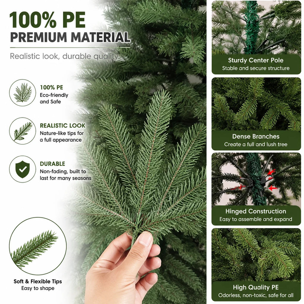 👉 Königlicher Full-PE Weihnachtsbaum – 100% Real-Touch Luxus