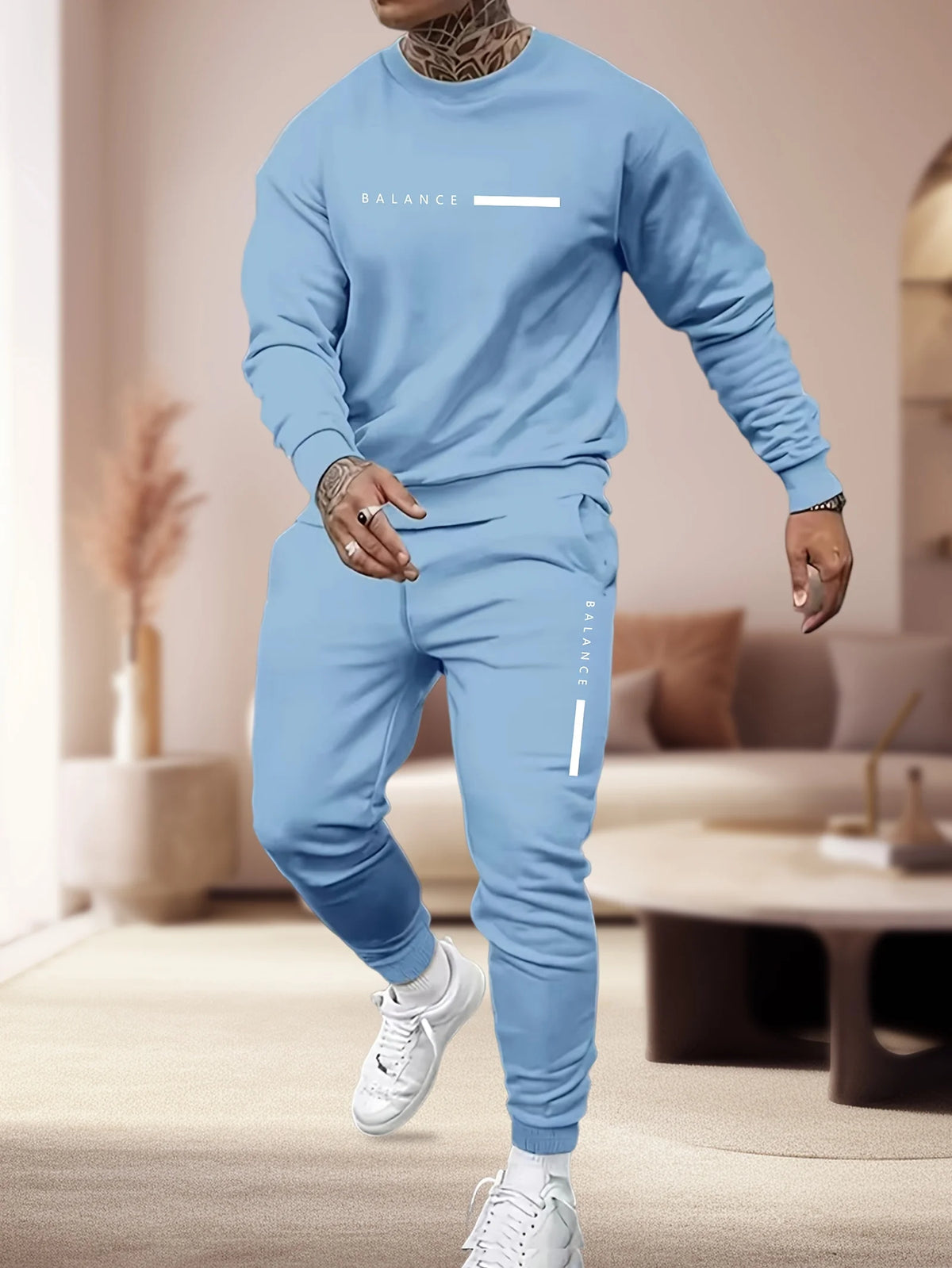 The New Men's Hoodie Set for Spring and Autumn 2025 Is a Comfortable and Soft Streetwear Collection with Letter Prints