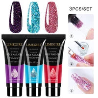 LIMEGIRL  Poly Nail Gel Set Manicure Set Gel Cuticle Pusher Finger Extend Mold Nail Kit All For Quick Extension Manicure Set