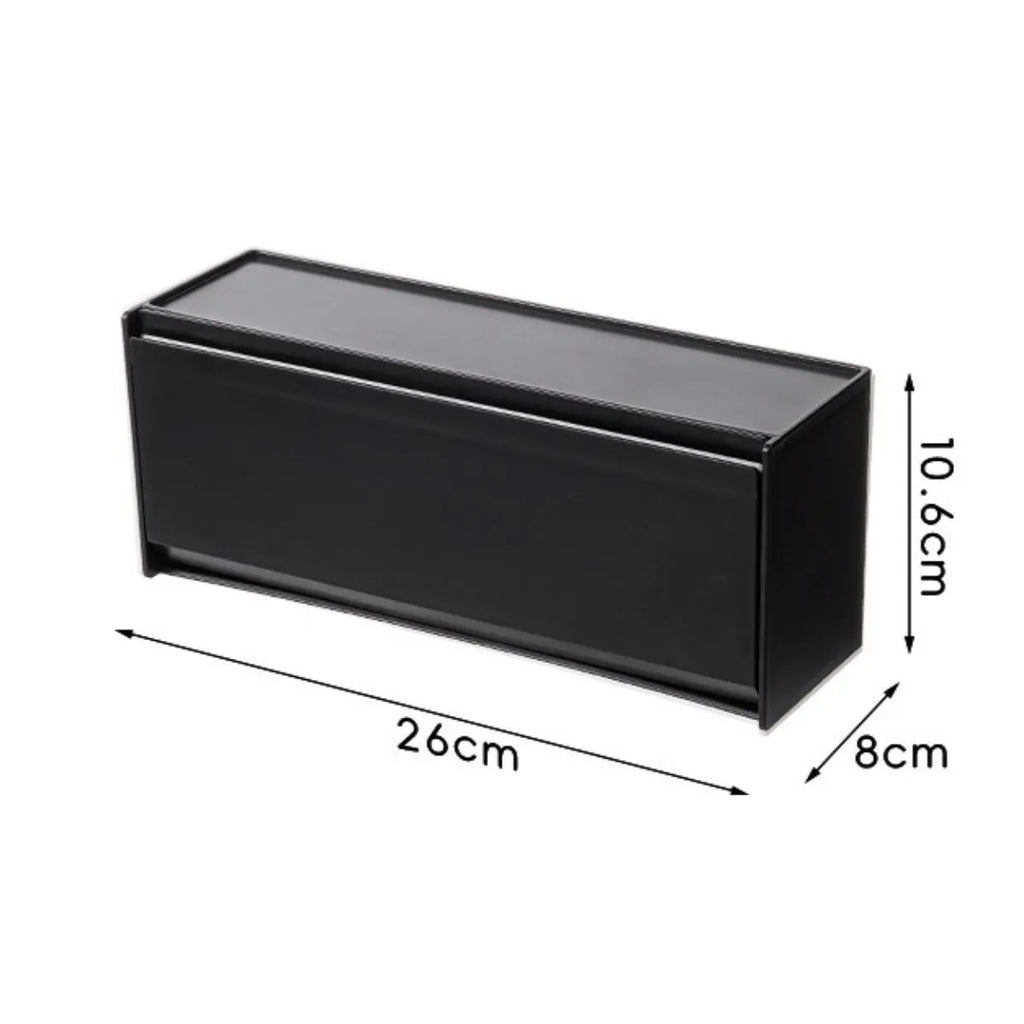 Bathroom Organizer Wall Mounted Storage Box No Drill Adhesive Shelf Flip Top Compartment Space Saving Home Storage Solution