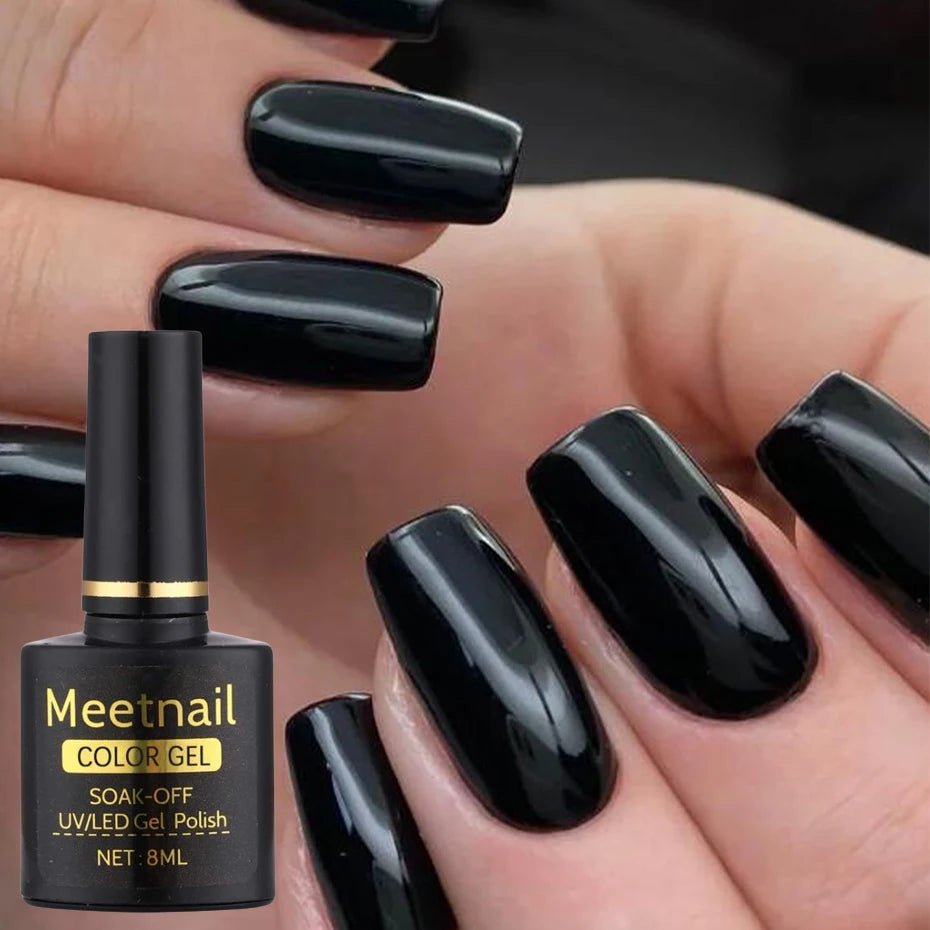 2Pcs Black White Nail Gel Polish Set 8Ml Semi Permanent Soak Off UV LED Varnish Manicure Tools Design DIY Charm Manicure Lacquer