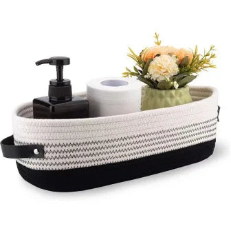 Bathroom Storage Basket, Oval Woven Multifunctional Desktop Organizer, Toilet Paper Holder, Toy Storage Basket