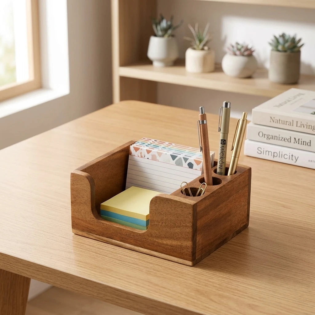 Premium Schreibtisch-Organizer aus Massivholz